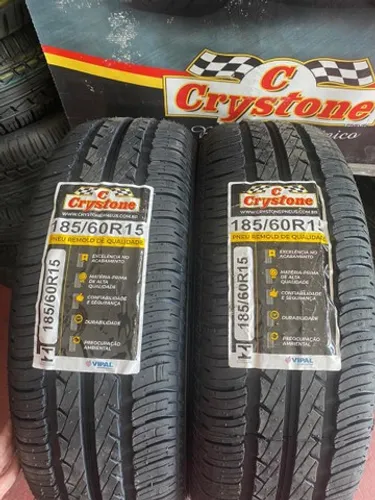 2 pneus Crystone 185/60/15 (montagem grátis) 
