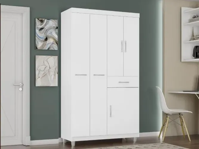 Guarda-Roupa Araplac 1005 flex 5P Branco Até 12x - Frete Grátis 