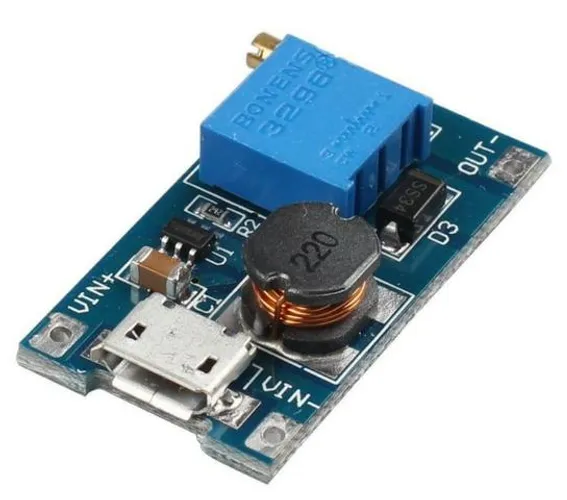 Fonte Regulável Dc-dc 2-24v Para Até 28v Step-up Boost Arduino Automação COD-AM207  