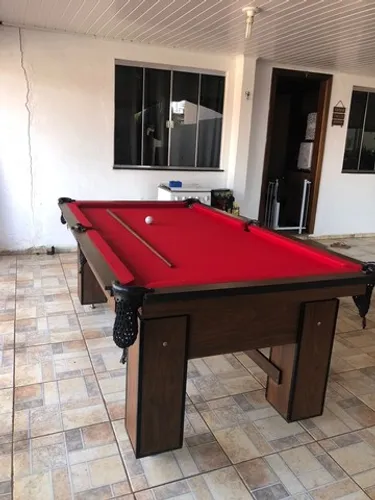Pronta Entrega Mesa de BIlhar Tecido Vermelho Modelo MAL1908
