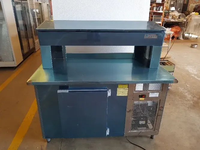 Balcão Condimentador Elevado de encosto INOX