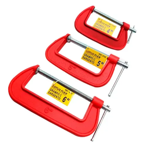 Kit Grampo Sargento Tipo C 4" 5" 6" 3 Peças Lotus