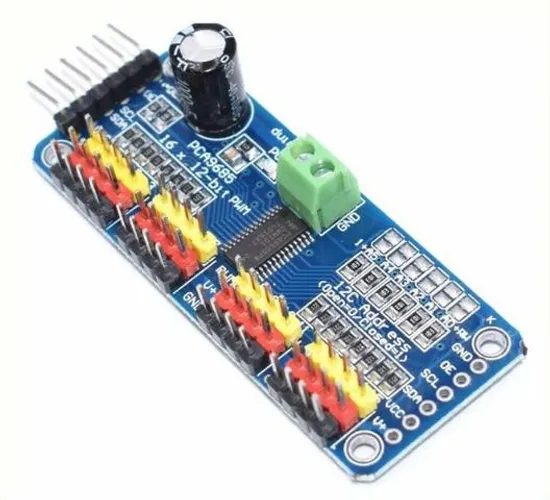 COD-AM212  Servo Driver 16 Canais Pca9685 Controla 16 Servos I2c 9685 Arduino Automação