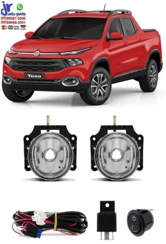 Kit Farol Milha Fiat Toro 2016 2017 2018 2019 2020 Auxiliar Neblina