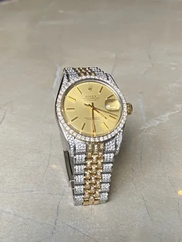 Rolex Date Just - Aço e Ouro 5,8 Ct de Diamantes