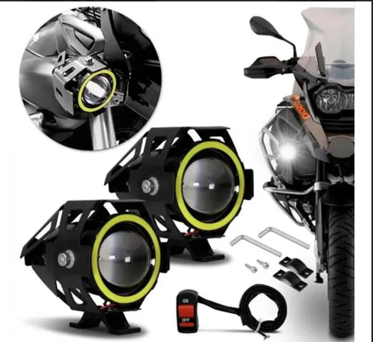 Par Kit Farol Auxiliar Led P/Moto 20w 10-80v