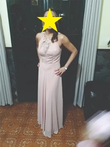 Vestido de Festa Rosa Chá