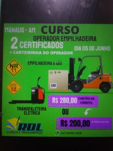 Curso de empilhadeira a Gás com maior prática 