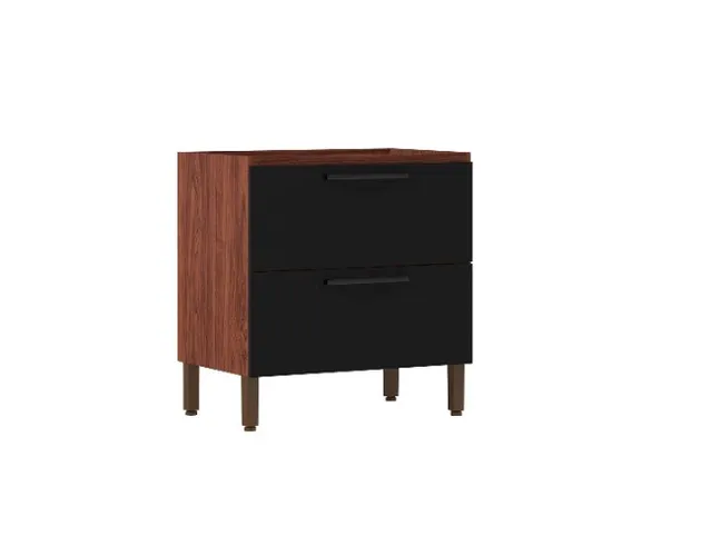 Balcao 800 1P1G VivConcept Nogueira.Black - Frete Grátis - 10x S/ Juros - Receba Hoje