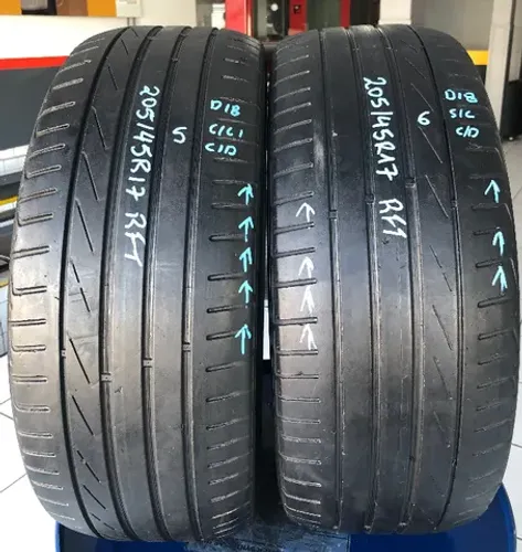 Kit 02 Pneus 205/45r17 Hankook Ventus S1 Evo2 88w Rft *usado 5/6