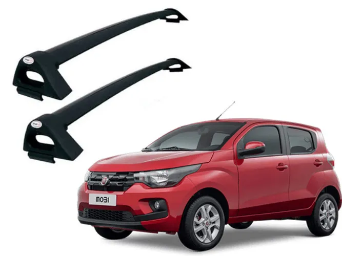 Rack Teto Alumínio Fiat Mobi - Preto / Prata - Projecar