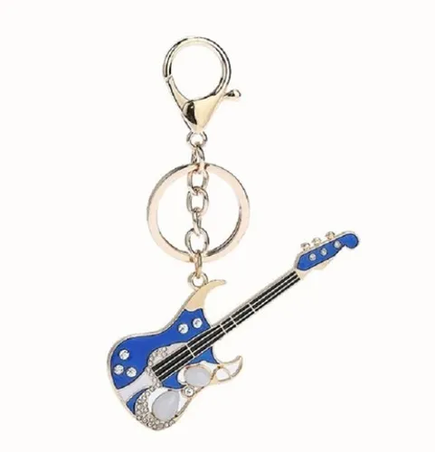 Chaveiro Pingente Guitarra Design Estilo Joia Metal Unisex