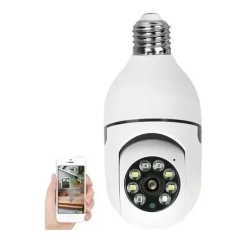 Camera Ip Giratoria 360 C Wifi Lampada Segurança Externa Hd<br><br>