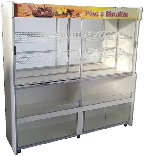 Balcão Expositor para Pães 1,90m com portas