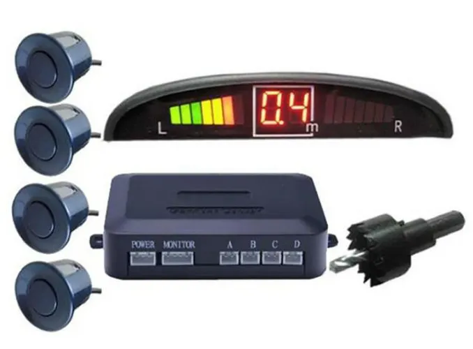 Kit Sensor de Estacionamento Ré 4 Sensores Display Sonoro Divisão por Cor Novo na Caixa
