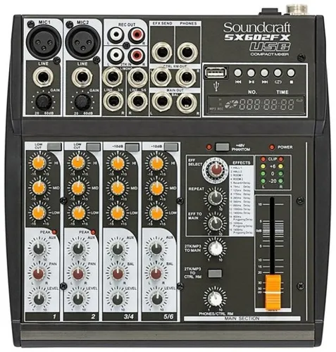Mesa Soundcraft SX602FX 6 Canais USB 