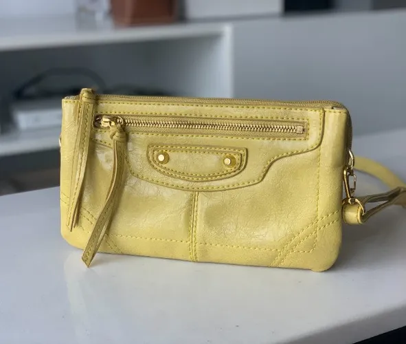 Bolsa de couro misto