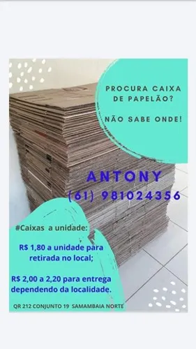 CAIXAS PARA MUDANÇAS DE TODOS OS TAMANHOS A PARTIR DE R$1,80 A UNIDADE 
