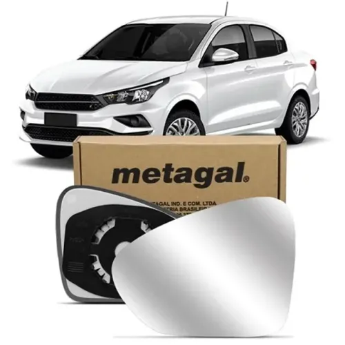 Lente Retrovisor Fiat Argo 2018 à 2022 - Esquerdo - Lente C/ Placa - Metagal