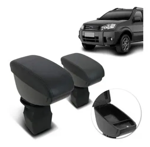 Apoio de Braço Ford Ecosport 2003 à 2010 - Preto C/ Linha Prata - N300718