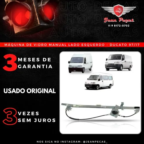 Maquina de vidro manual lado esquerdo - Ducato 97/17