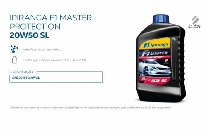 Lubrificante Ipiranga F1 Master 20W50 oleo de motor mineral