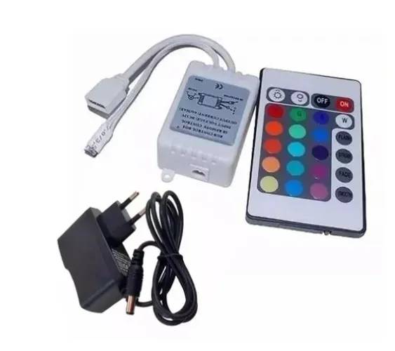 Controlador Para Fita Led Rgb 5050 E 3528 + Fonte 12v 3a Bivolt 