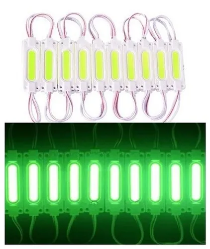 100 Módulo de Led Verde 12v 7050 2w 160º Letra Caixa Letreiro