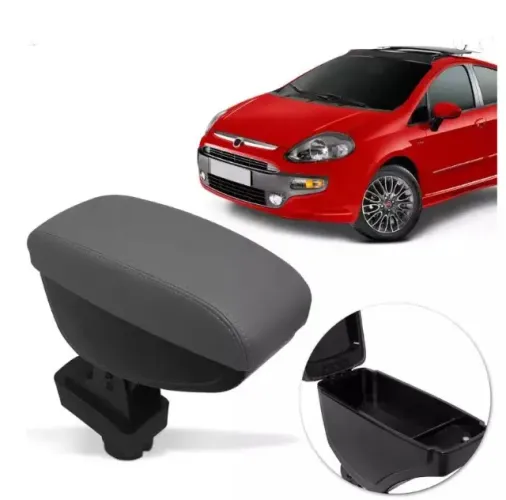 Apoio de Braço Fiat Punto / Linea 2007 à 2017 - Preto C/ Linha Prata - N200715