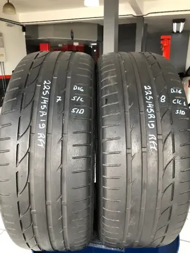 Kit 02 Pneus 225/45r19 Bridgestone Potenza S001 92 Run Flat (usados) 7/8