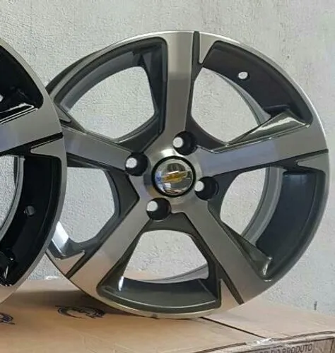 Roda aro 14 GM Onix LTZ grafite com diamantado Prisma 4X100 Jogo