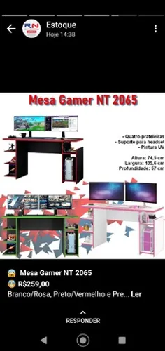 Sala escritório mesa gamer