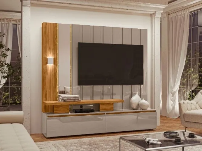 Home Theater Zeus Plus 65? Fendi/Naturale Até 12x - Frete Grátis