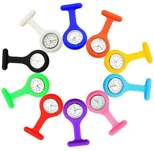 Relógio silicone p/ profissional saúde medico/enfermeiro/fisio bolso,Jaleco,Lapela