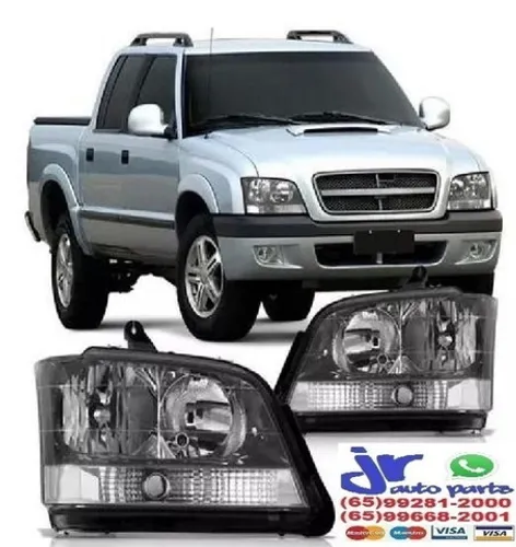 Par Farol S10 Pit Bull 01 02 03 04 05 06 07 08 09 10 11 Máscara Negra 