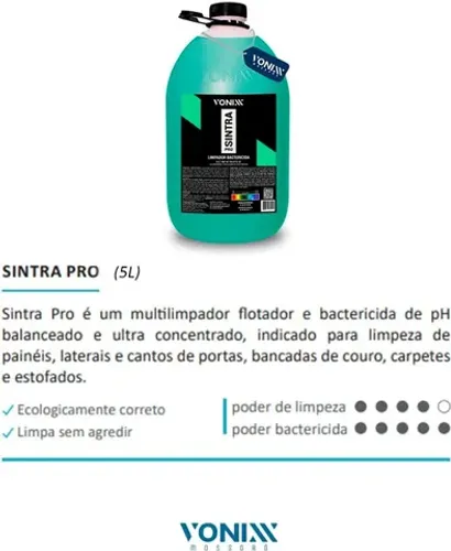 Limpador Bactericida Sintra Pro 5L Vonixx