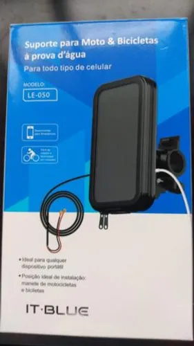 Suporte Celular Moto Carregador Usb com case Prova D'agua 360°