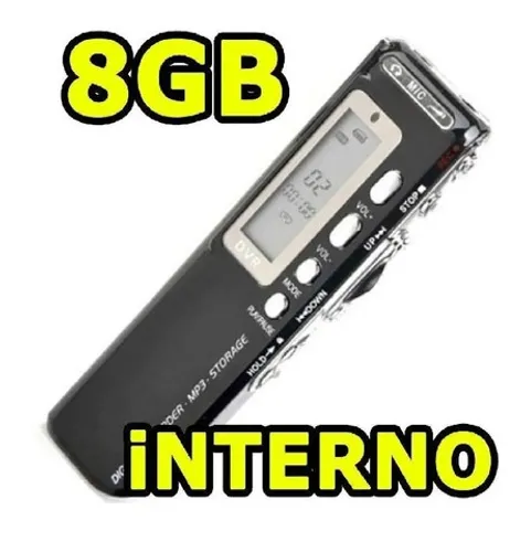 Mini Gravador De Áudio Voz Digital 8gb Escuta Telefônica