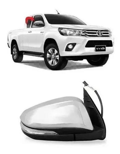 Retrovisor Elétrico Cromado Com Pisca Hilux 2016 2017 2018