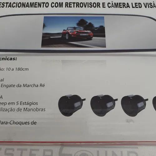 Sensor de estacionamento com retrôvisor e câmera de ré. Garantia. Novo.