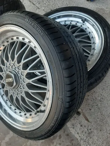 Roda aro 18 BBS grafite com borda vw jogo com Pneu 225 40 18