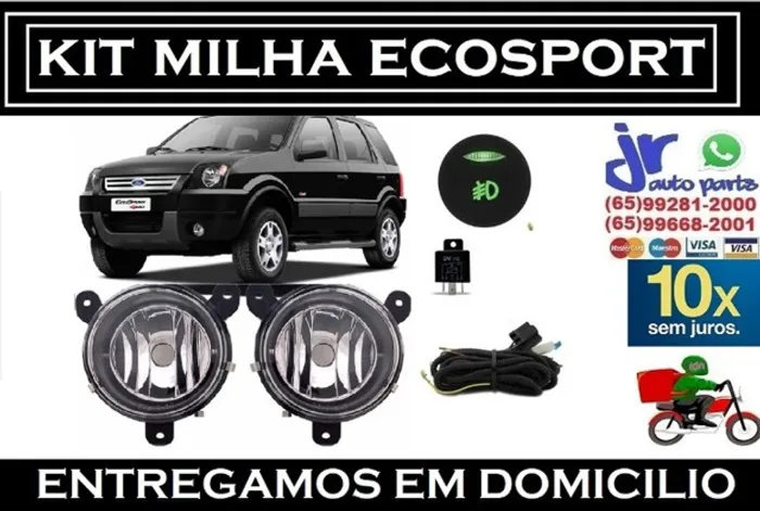 Kit Farol de Milha Ecosport 2003/09 Auxiliar Neblina