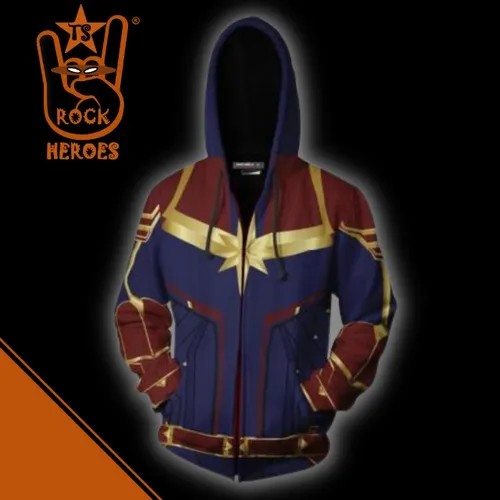 Casaco com Capuz Capitã Marvel