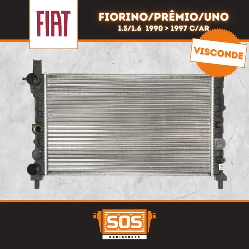 Radiador Fiat Fiorino/Prêmio/Uno 1990/1997 (Marca Visconde)