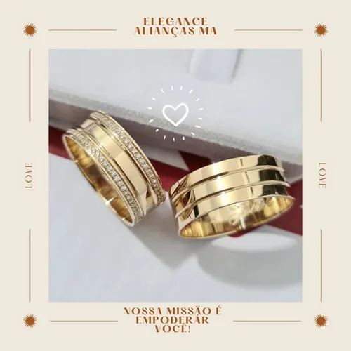 Alianças em Ouro 18kl/750 Com Garantia Eterna