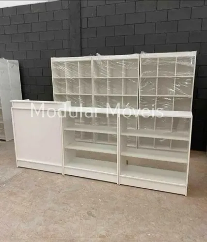 Colmeias + Balcão Caixa + 2 Balcões Vitrine