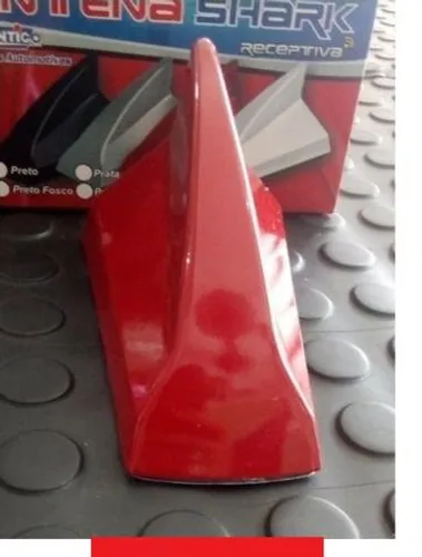 Antena Barbatana Shark Tubarão c sinal radio cores vermelho preto Fosco Prata branco