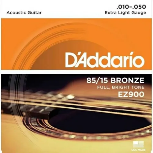 ENCORDOAMENTO DE ACO PARA VIOLAO EZ900-B 6 CORDAS EXTRA LIGHT .010-.050 - CORDA MI EXTRA