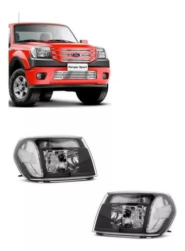 Par Farol Mascara Negra Ford Ranger 2010 2011 2012