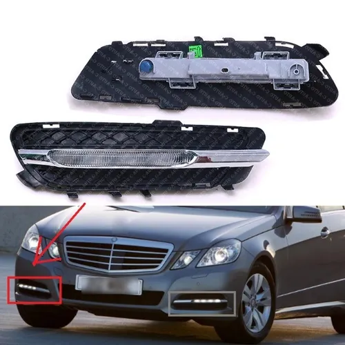 Farol de Milha Led Direito com Grade Mercedes Benz Classe E E250 E350 2010 2011 2012 2013